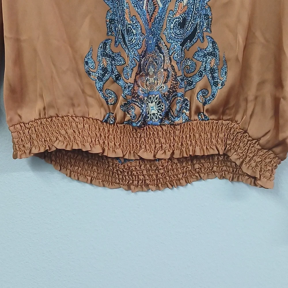 Nwt Apt. 9 Women's Brown Paisley Top Size Small Petite - Picture 3 of 7